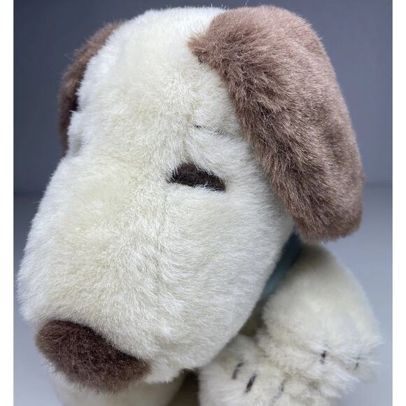 Vintage Sun Hing Snoopy Plush Peanuts 7” Brown Cream Blue Scarf Stuffed Dog - Picture 6 of 12